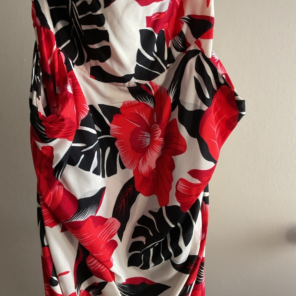 Vintage Hearts Strapless Red Floral Mini Dress 5 90s Y2K Party Coquette Retro - Picture 3 of 9